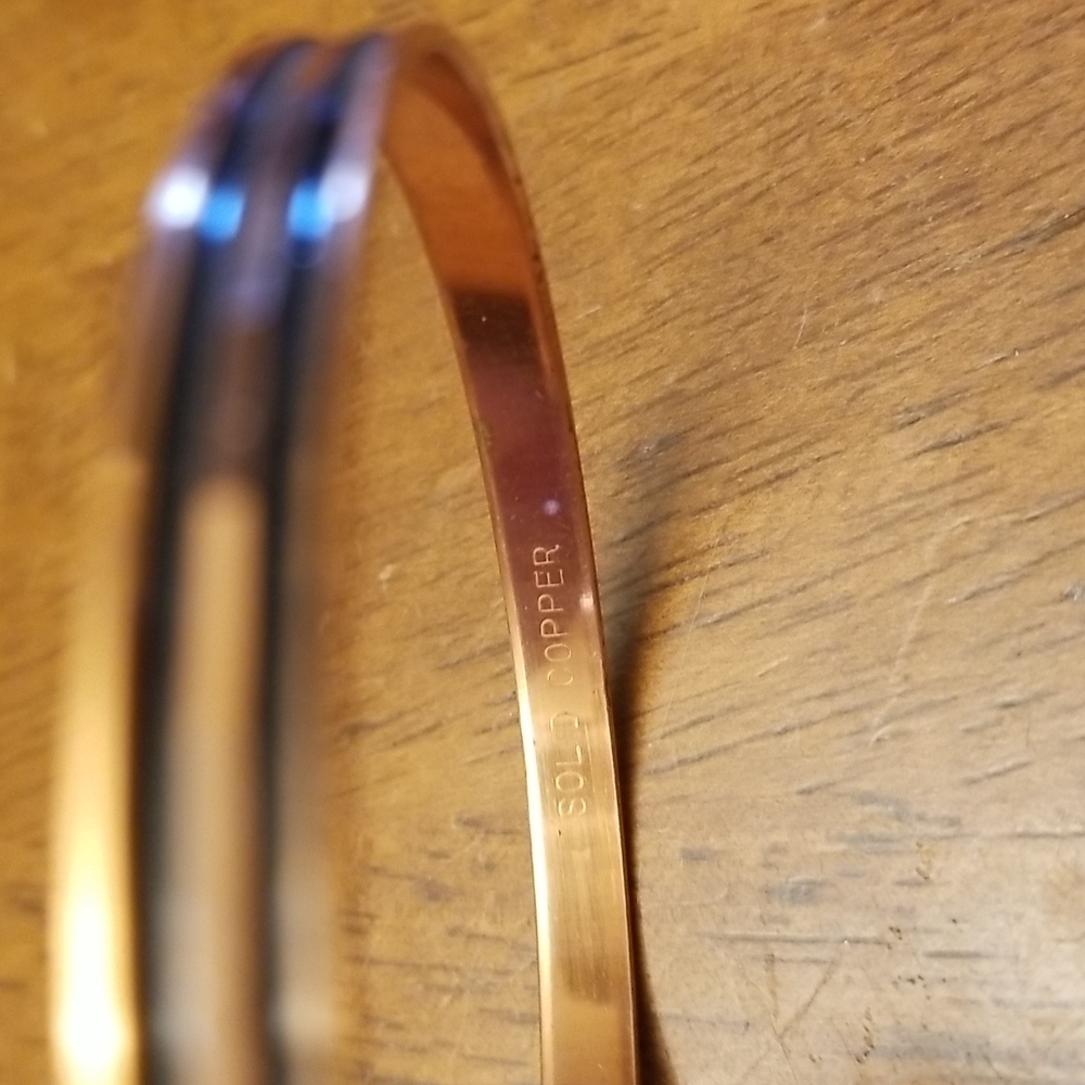 Solid Copper And Black Bangle Bracelet - image 4